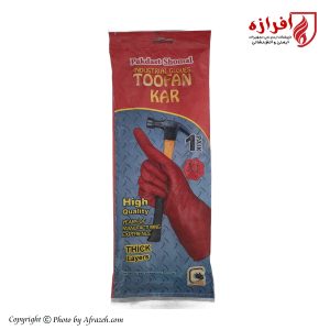 دستکش صنعتی لاستیکی طوفان کار قرمز